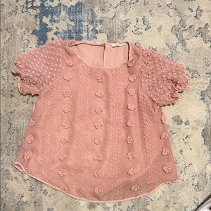 Pink Textured Kids Top